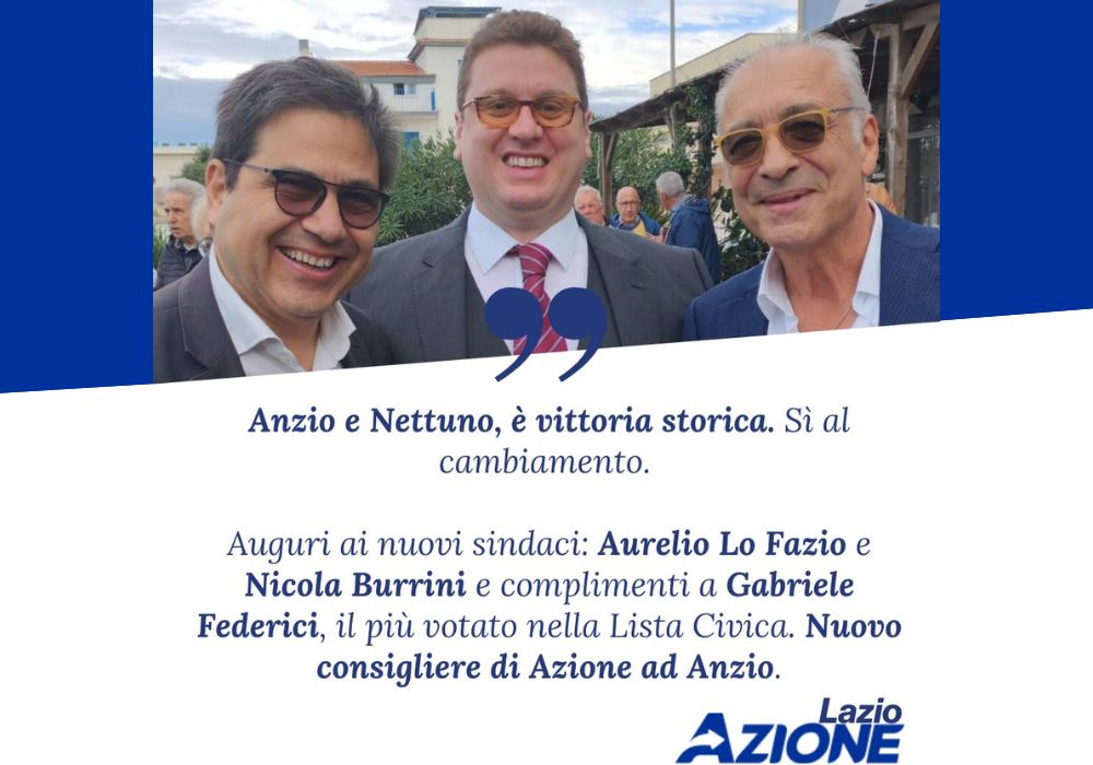 Anzio e Nettuno, è vittoria storica. Sì al cambiamento.