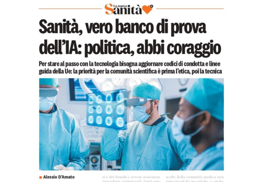 Sanità, vero banco di prova dell'IA: politica, abbi coraggio