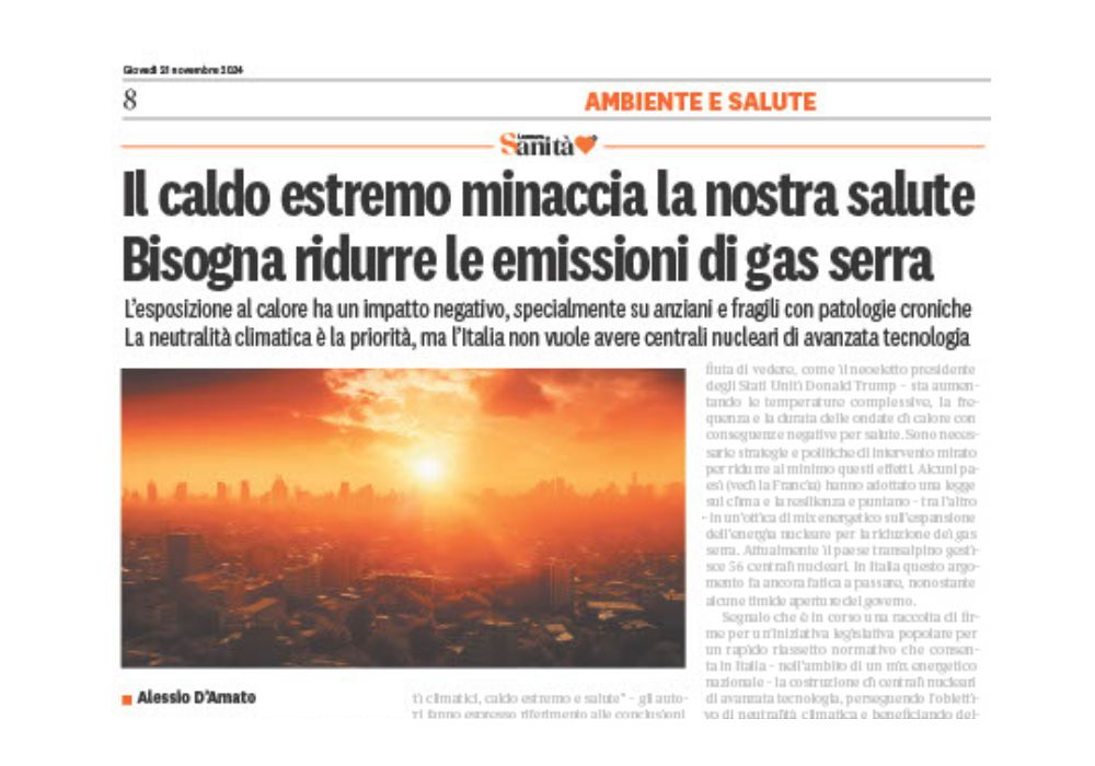 Il caldo estremo minaccia la nostra salute: bisogna ridurre le emissioni di gas serra