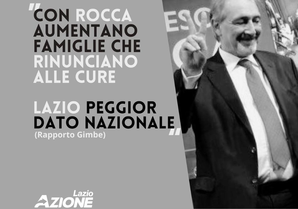 Rocca scomparso, Lazio record di rinunce alle cure (+3,6%)