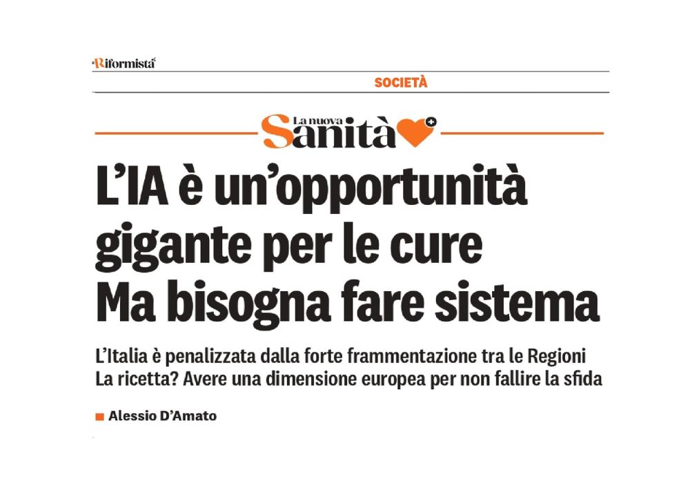 L'IA è un'opportunità gigante per le cure, ma bisogna fare sistema