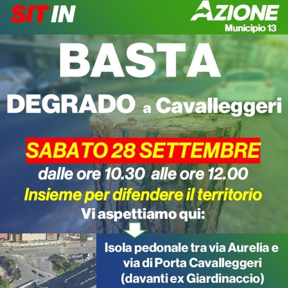 Sit in - Basta degrado a Cavalleggeri